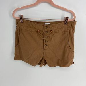 BDG Urban Outfitters brown buttoned cloth elastic waist short womens small